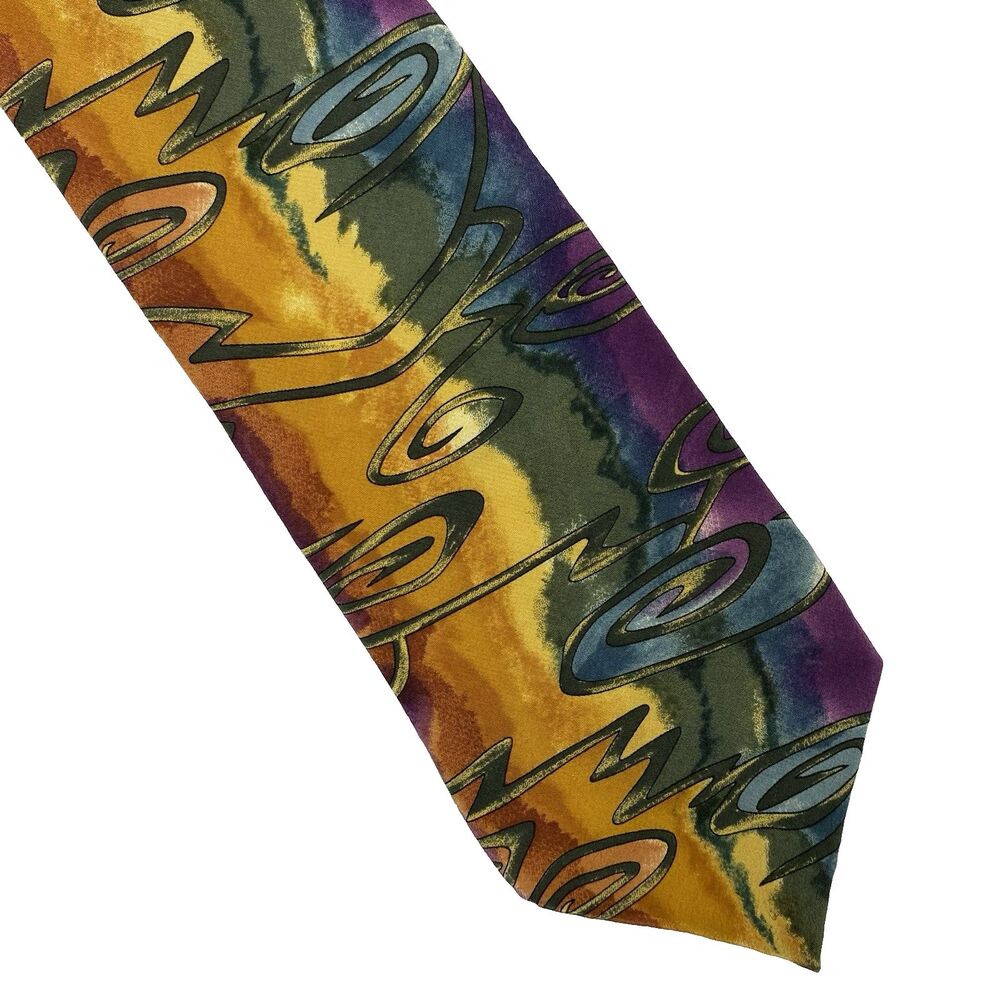 VTG Grateful Dead Electric First Set 100% Silk Tie 90s Psychedelic Abstract USA